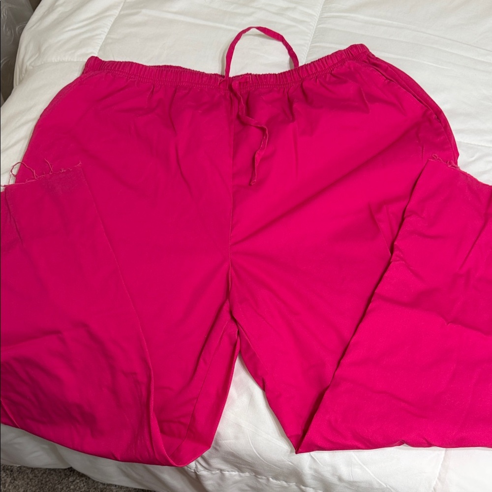 Vibrant Pink Drawstring Pants and Top Set